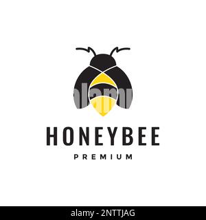 bumblebee insect honey bee animal modern minimal colored logo design vector Stock Vector