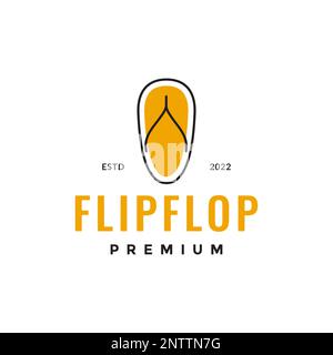 relax day foot flip flop holidays simple logo design vector Stock Vector