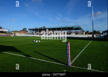 Wakefield, England - 15th January 2023 - General view construction work at the Be Well stadium, Wakefield.   Rugby League  Reece Lyne Testimonal Match  Wakefield Trinity Halifax Panthers at Be Well Support Stadium, Wakefield, UK - Stock Photo