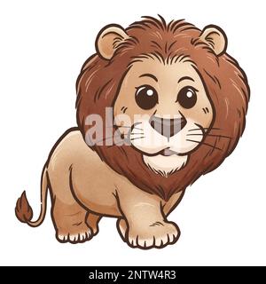 Vector illustration of Cartoon lion Stock Vector
