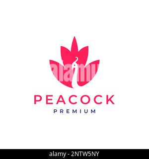 animal bird beauty peacock modern flat clean colorful logo design vector Stock Vector