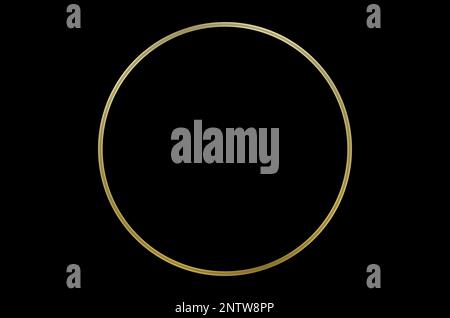luxury golden glossy border circle on black background Stock Photo