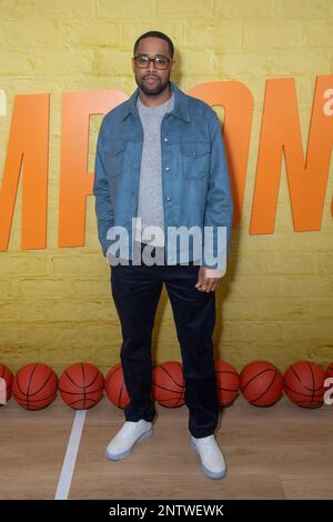 Brawley 'Cheese' Chisholm of Harlem Globetrotters attends the premiere of 'Champions' at AMC Lincoln Square Theater in New York City. (Photo by Ron Adar / SOPA Images/Sipa USA) Stock Photo