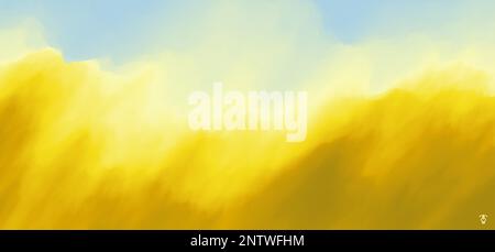 Desert dunes sunset landscape. Abstract background with dynamic effect. Creative design with vibrant gradients. 3D vector Illustration. Stock Vector