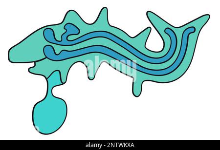 Geoglyph of the whale from Nazca, The Nazca Lines, Nazca Desert, Peru - vector illustration Stock Vector