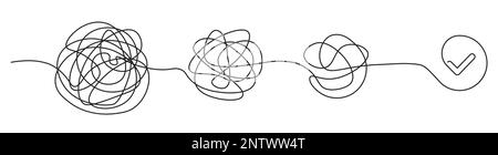 Tangle of thoughts. Psychology solution concept. Vector illustration Stock Vector