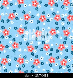 Small pink floweres seamless pattern. Cute print for baby clothes Stock Vector