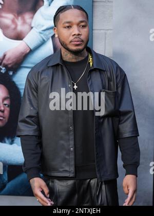 Los Angeles, USA. 27th Feb, 2023. Cozz arrives at the CREED III Los Angeles Premiere held at the TCL Chinese Theatre in Hollywood, CA on Monday, February 27, 2023. (Photo By Sthanlee B. Mirador/Sipa USA) Credit: Sipa USA/Alamy Live News Stock Photo