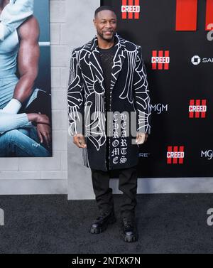 Los Angeles, USA. 27th Feb, 2023. Tank arrives at the CREED III Los Angeles Premiere held at the TCL Chinese Theatre in Hollywood, CA on Monday, February 27, 2023. (Photo By Sthanlee B. Mirador/Sipa USA) Credit: Sipa USA/Alamy Live News Stock Photo