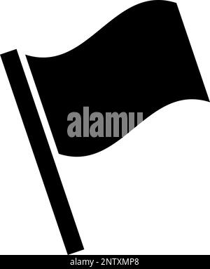 Fluttering flag silhouette icon. Flag waving. Editable vector. Stock Vector