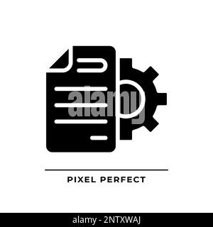 Document settings black glyph icon Stock Vector