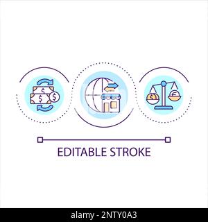 Small business worldwide support loop concept icon Stock Vector
