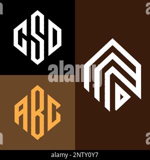csd,abc,mo logo, monogram logo, simple logo, modern logo and minimal logo design. This logo can be used for company, website and printing Stock Vector
