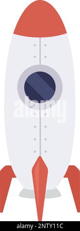 Space rocket ready to launch semi flat color vector object Stock Vector