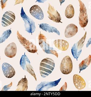 Easter aquarelle paintings on white background Stock Photo