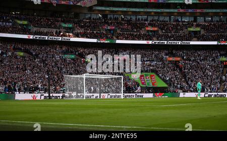 Newcastle United fans are seen inside Wembley Stadium - Manchester United v Newcastle United, Carabao Cup Final, Wembley Stadium, London, UK - 26th February 2023  Editorial Use Only - DataCo restrictions apply Stock Photo