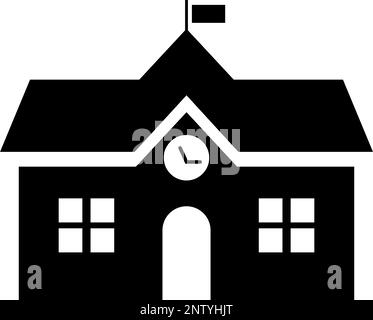 High school building icon. Campus building. Editable vector. Stock Vector