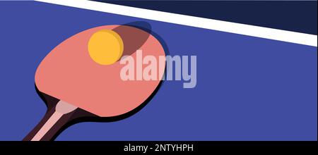 racket and ball for playing ping pong Stock Vector