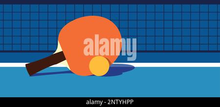 racket and ball for playing ping pong Stock Vector