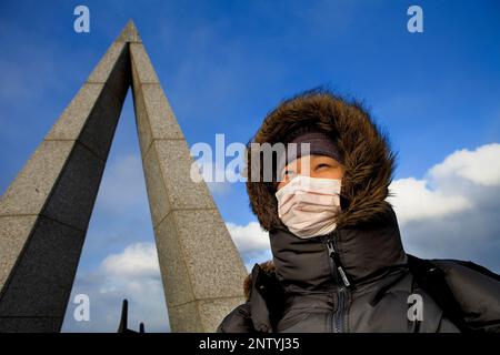 Tourist in Soya Cape,Wakkanai,Hokkaido,Japan Stock Photo