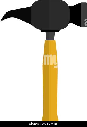 Claw hammer. Modern nail hammer icon. Work tool. Editable vector. Stock Vector