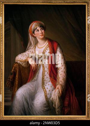 'Portrait de la cantatrice italienne Giuseppina Grassini (1773-1850) dans le role de Zaire dans la piece du meme nom de Voltaire (1694-1746)' Elle fut la maitresse de Napoleon Bonaparte et du duc de Wellington. Peinture de Marie Elisabeth Louise Vigee Le brun (ou Vigee-Lebrun ou Vigee Lebrun) (1755-1842) 1804 Dim. 1,27x0,95 m Rouen, musee des Beaux Arts Stock Photo