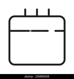 Calendar Outline Icon, Linear Calendar icon, Black and White Transparent, Time and Date Icons Stock Vector
