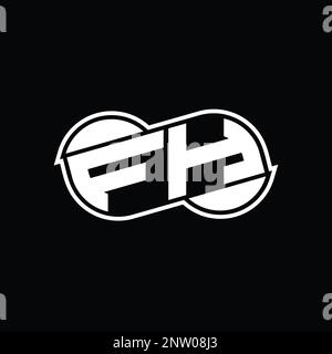 HF Logo monogram abstract infinity shape half round vector images ...
