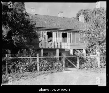 Whitney Plantation, Wallace, St. John the Baptist Parish, Louisiana. Carnegie Survey of the Architecture of the South. United States, Louisiana, St. John the Baptist Parish, Wallace,  Houses,  Fences,  Gates,  Windows. Stock Photo