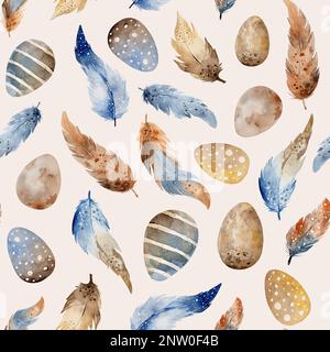 Easter aquarelle paintings on white background Stock Photo