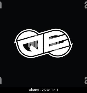 EQ Logo monogram abstract infinity shape half round vector images ...