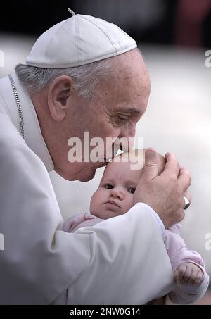 March 13, 2023 marks 10 years of Pontificate for Pope Francis. in the picture : Stock Photo