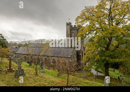 Church All Saints in the town of Dulverton in the Barle Valley, Exmoor National Park, Somerset, England. Stock Photo