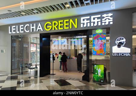 SHANGHAI, CHINA - FEBRUARY 28, 2023 - Custormers shop at a LELECHA flagship store in Shanghai, China, February 28, 2023. Stock Photo