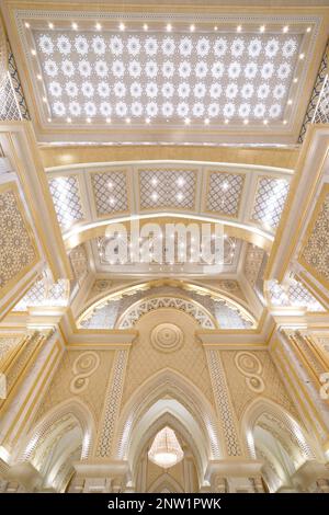 Abu Dhabi. Fragments of the architecture of the Presidential Palace of the United Arab Emirates in Abu Dhabi Stock Photo