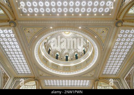 Abu Dhabi. Fragments of the architecture of the Presidential Palace of the United Arab Emirates in Abu Dhabi Stock Photo