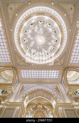 Abu Dhabi. Fragments of the architecture of the Presidential Palace of the United Arab Emirates in Abu Dhabi Stock Photo