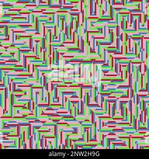 Colorised Rhombuses tiles tessellation pattern illustration Stock Vector