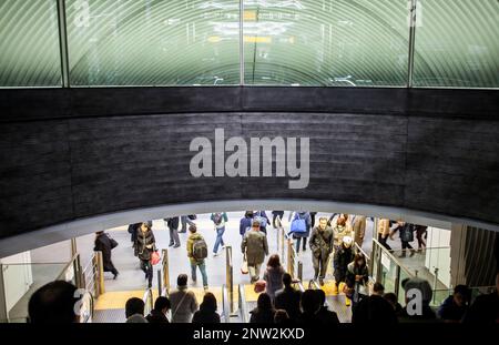 Subway, Shibuya station, Tokyo, Japan Stock Photo