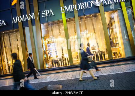 Armani, Giorgio Armani shop in Ginza. Harumi St.Tokyo city, Japan, Asia Stock Photo