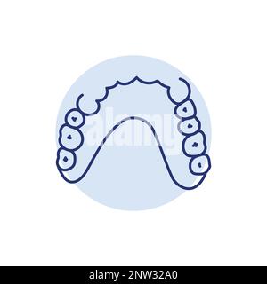 Removable partial denture line icon. Dental prosthetic. Vector illustration Stock Vector