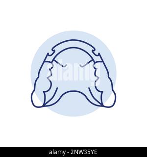 Hawley retainer line icon. Dental prosthetic. Vector illustration Stock Vector