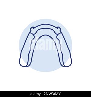 Hawley retainer line icon. Dental prosthetic. Vector illustration Stock Vector