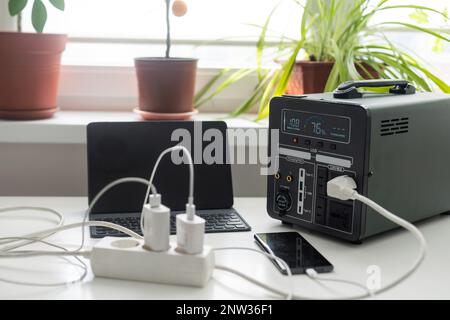 portable charging station charges gadgets Stock Photo