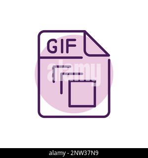 GIF file color line icon. Format and extension of documents Stock ...