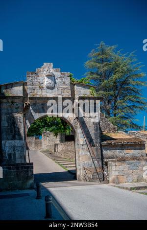 The Frankentor, the entrance to Pamplona for St. James Way pilgrims from the north Stock Photo