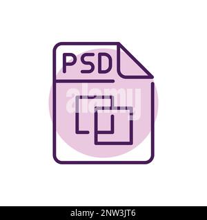 PSD file color line icon. Format and extension of documents Stock ...