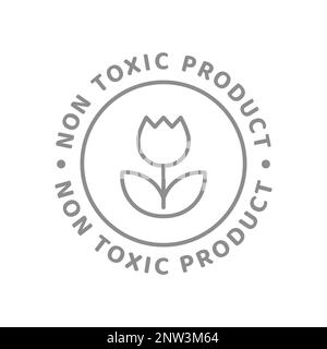 Non Toxic Proven Line Green Icon. No Toxin Chemical Safety Product