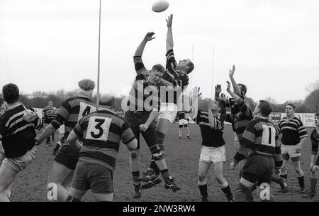 1980s, historical, amateur rugby union, trying to stop ball, England