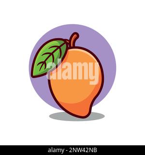 Mango fruit cartoon vector illustration . Stock Vector